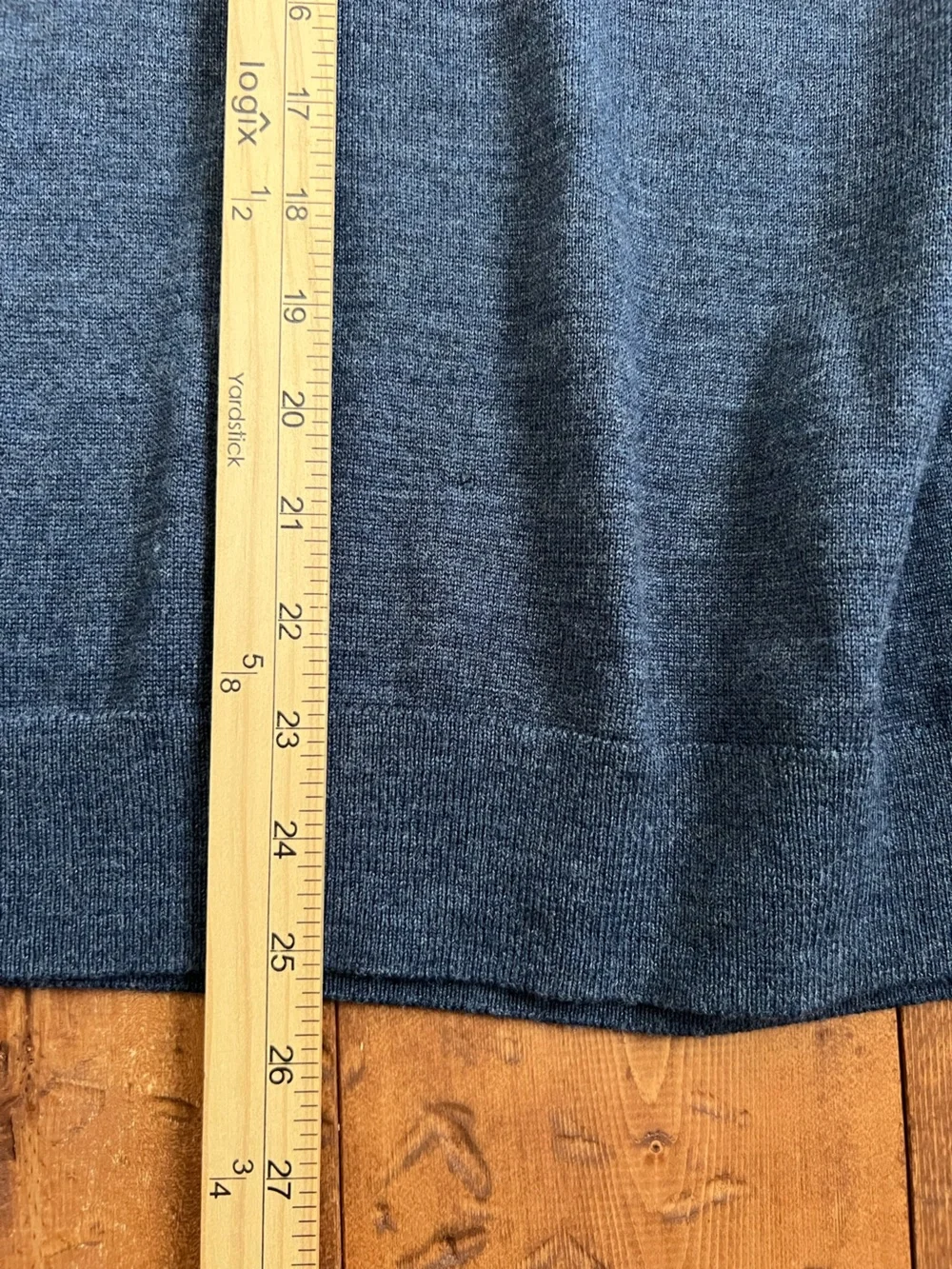 Banana Republic 100% Merino Wool Men's Large Polo Sweater Long Sleeves Blue
